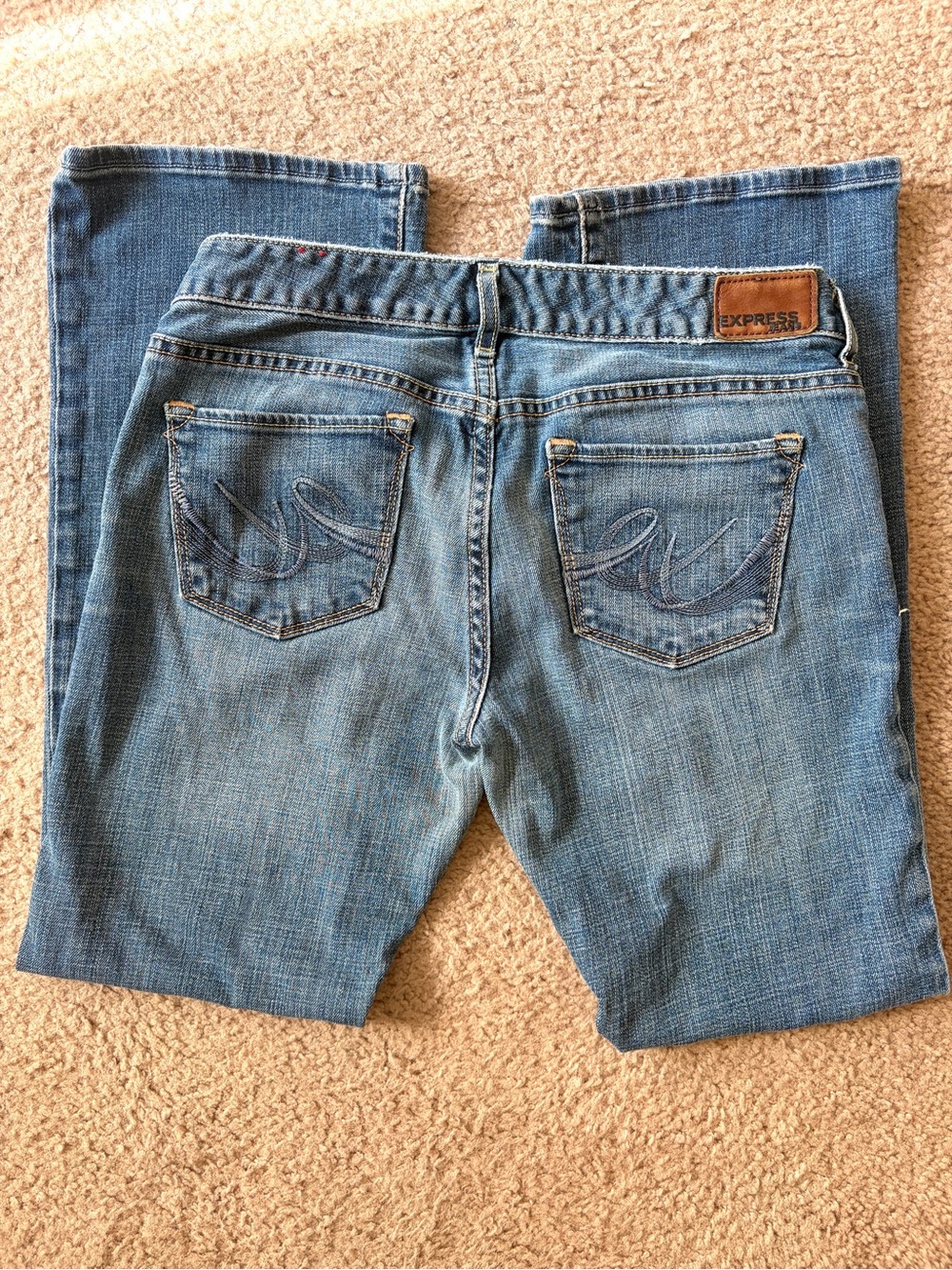 Y2K Vintage Low Rise Express Stella Boot Leg Cotton Jeans- Short (Petite)